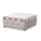 Baxton Studio Calvetti Gray Velvet Upholstered Button-Tufted Cocktail Ottoman 153-9364 - alternate 7